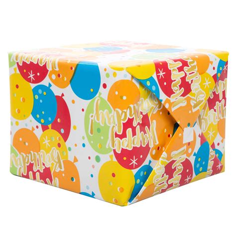 Glitzy Rainbow Happy Birthday Wrapping Paper Roll