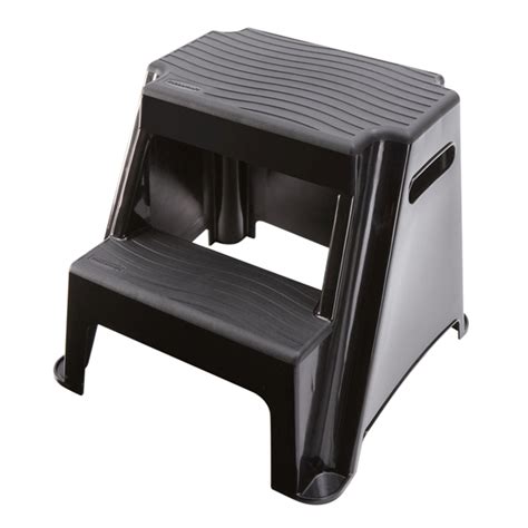 Rubbermaid 2 Step Plastic Molded Step Stool With 300 Lb Load Capacity