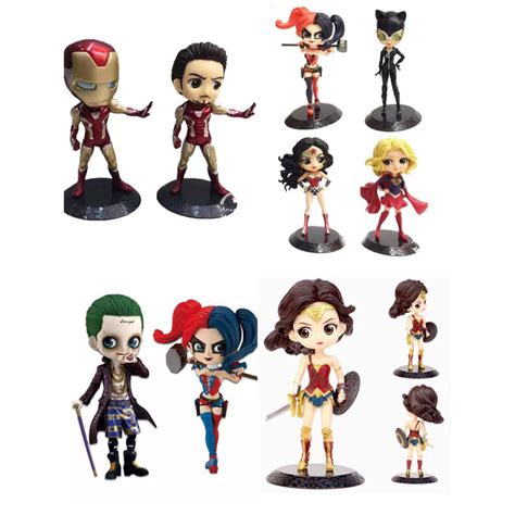 qposket harley quinn wonder woman joker iron man cat woman super girl thor spider man action