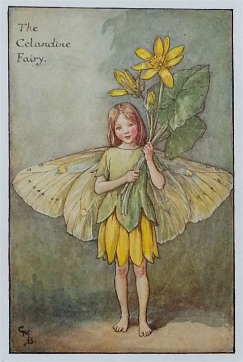 Flower Fairy Vintage Print Celandine Cicely Mary Barker Flower