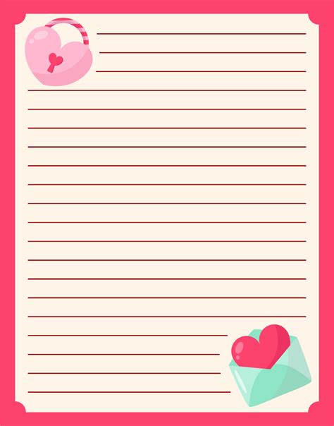 Printable Love Letter Stationery Template Free Printable Templates