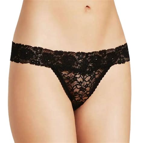 Womens Thin Lace Hollowed Out T Back Low Waist Ice Silk Sexy Cheeky Thong See Through Panties