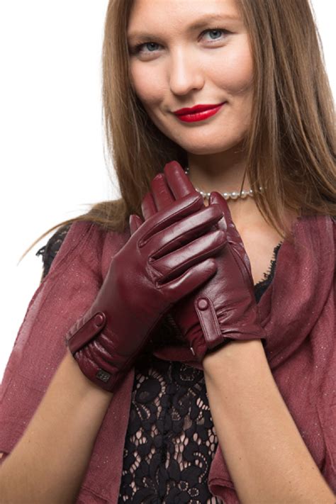 mio marino fashion sheepskin leather gloves for women cold weather touchscreen gathered