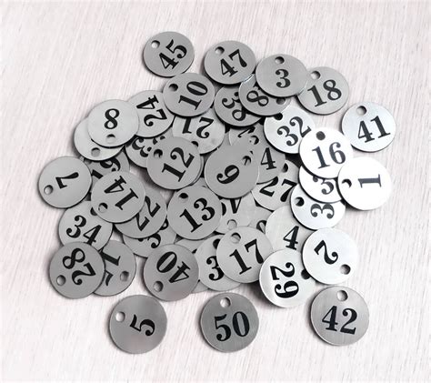 50 Numbered Discs 3cm Size Custom Engraved Table Tags Etsy
