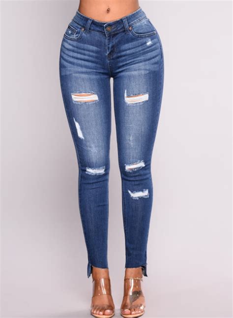 Destroyed Ripped Distressed Stretch High Waist Skinny Jeans Stylesimo