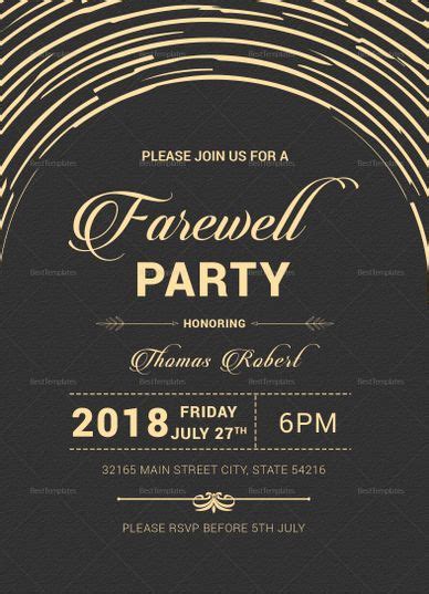modern farewell party invitation template design flyer