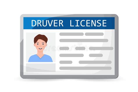 Flat Man Driver License Plastic Card Template Id Card Vector