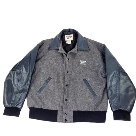 Reebok Vintage 90s Wool Leather Varsity Letterman Jacket Large