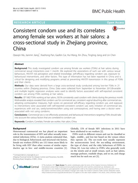 Pdf Consistent Condom Use And Its Correlates Among Female Sex Workers