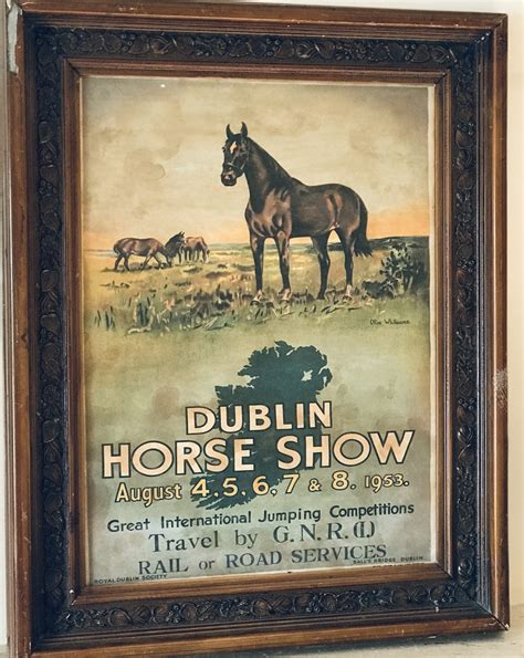 1953 Rds Dublin Horse Show Advertising Poster The Irish Pub Emporium