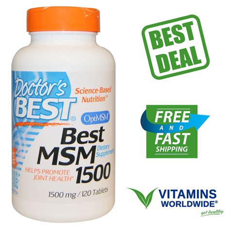 Doctors Best Best Msm 1500 Joint Health Supplement 1500 Mg 120 Tablets Work Out Wear