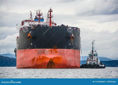Bulk Carrier With Tug Assist Stock Photo Image Of Port Seattle