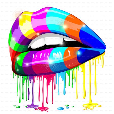Download Dripping Lips Png Rainbow Lips Clip Art Hd Transparent Png