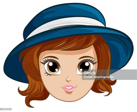 Cute Girl Wearing Hat Cartoon Stock Illustration Download Image Now