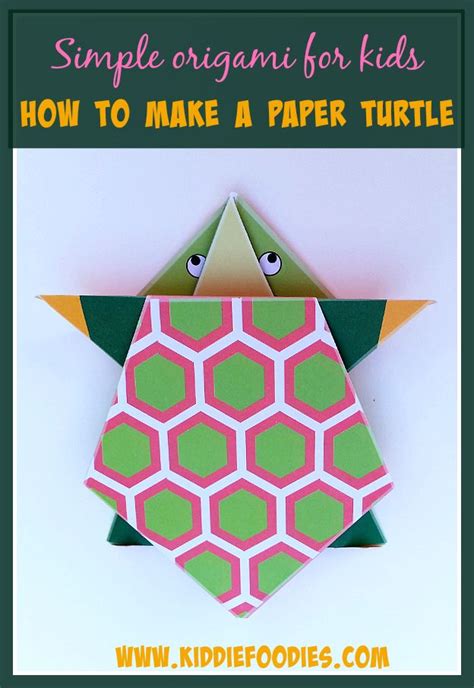 Simple Origami For Kids How To Make A Paper Turtle Kiddie Foodies