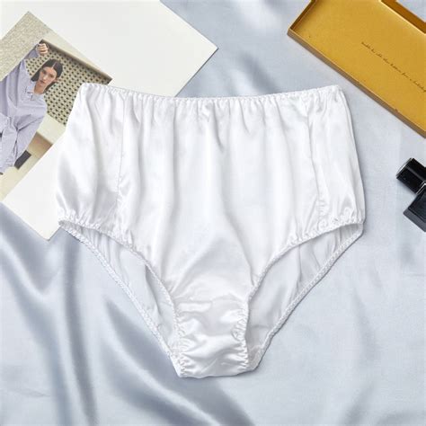 Pure Mulberry Silk French Cut Panties High Waist Pearl White Soft