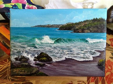 Waves On Fleming Beach Painting By Darice Machel Mcguire Fine Art America
