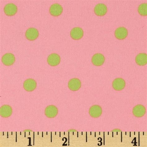 Pimatex Basics Polka Dots Pink Lime Fabric Design Pink Green