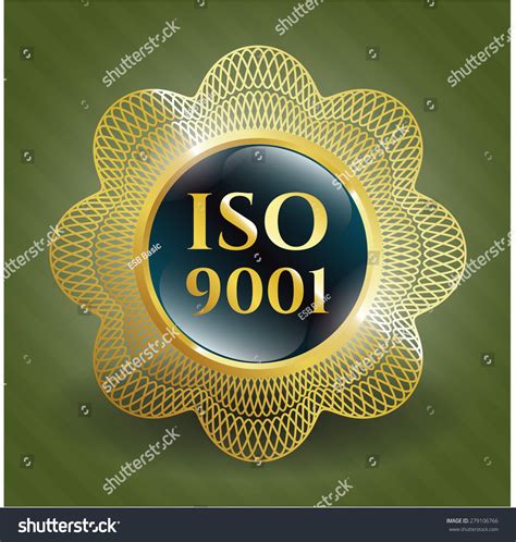 Iso 9001 Gold Shiny Emblem Stock Vector Royalty Free 279106766