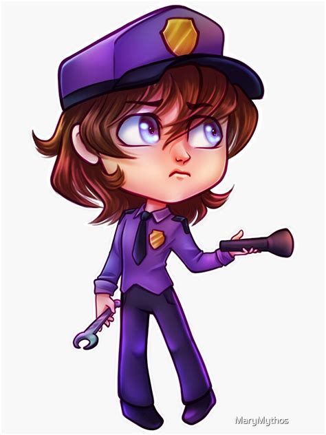 Fnaf Security Guard Michael Afton Sticker For Sale By MaryMythos Redbubble