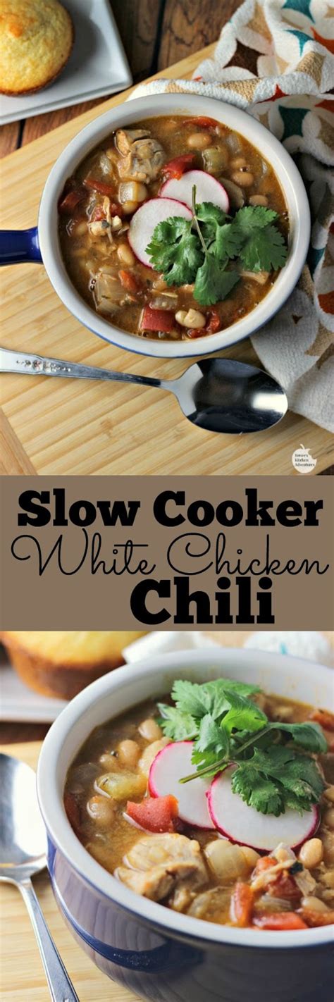 Anyways, back to slow cooker white chicken chili. Slow Cooker White Chicken Chili | Renee's Kitchen Adventures