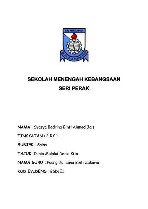 Contoh Folio Projek Sains Tingkatan 1  Riset