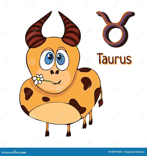 Taurus Astrological Sign Horoscope Symbol Of Bull Cartoon Vector