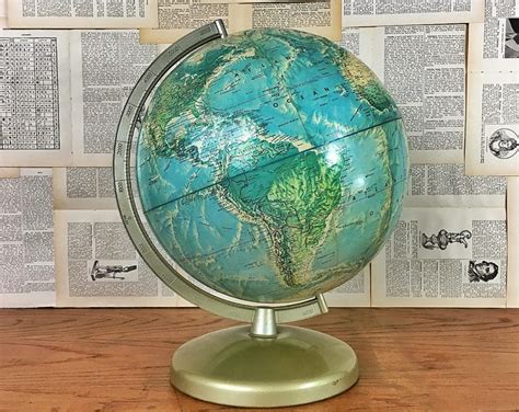 Vintage Globe 1971 Rand Mcnally World Portrait Globe Raised Etsy