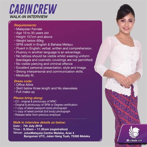In this guide, we'll go over some of the most commonly asked cabin crew interview questions and answers for you to review. Malindo Air Cabin Crew Walk-in Interview (July 2018 ...