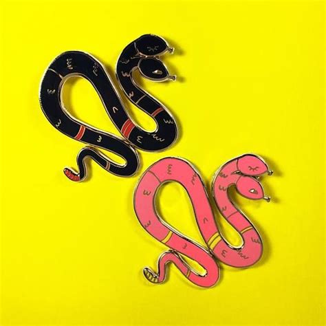 This Is A Huge Enamel Pin I Designed Of A Two Headed Snake Which Are