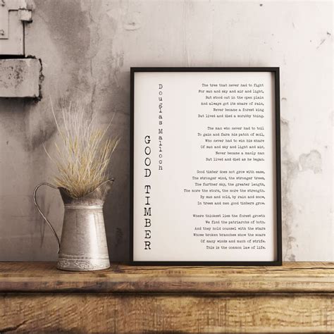 Good Timber Poem Lds T Mormon Quotepoetry Wall Art Etsy Quote