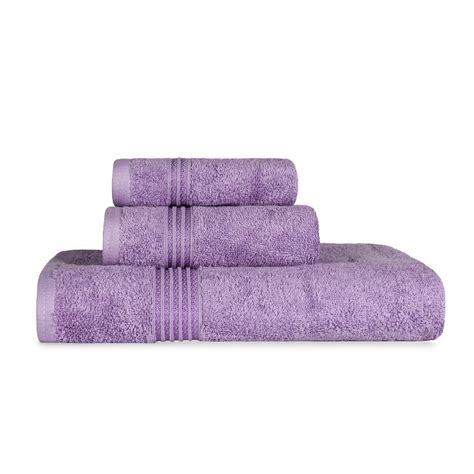 Superior Derry Solid Egyptian Cotton 3 Piece Towel Set Royal Purple