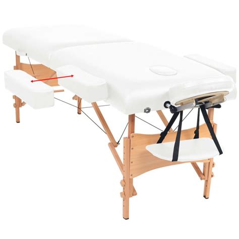 Habitium Vidaxl Table De Massage Pliable à 2 Zones 10 Cm D épaisseur Blanc 110150