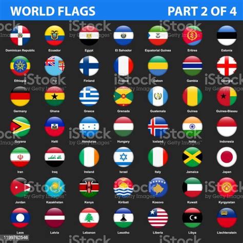 World Flags In Alphabetical Order Part 2 Of 4 Stock Illustration