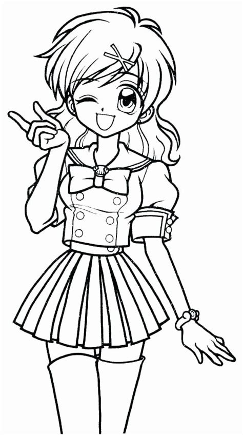 Girl Anime Coloring Pages Elegant Printable Anime School Girl Coloring