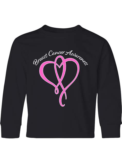 inktastic breast cancer awareness with pink ribbon heart youth long sleeve t shirt walmart