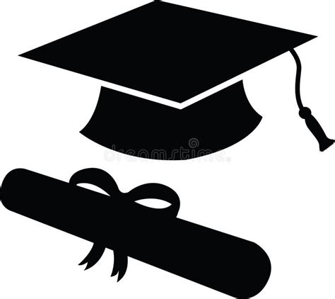 Graduation Hat And Diploma Silhouette Stock Vector Illustration Of