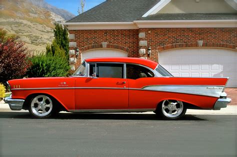Red For The Holidays This Santas Cruiser 57 Chevy Bel Air Ready For