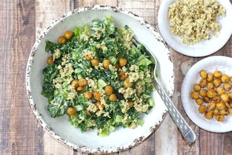 Avocado Caesar Salad With Chickpea Croutons Elissa Goodman