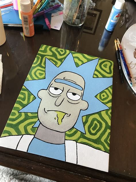 Rick And Morty Painting Acrylicpainting Cartoon Canvas Painting