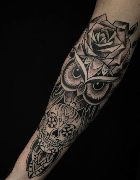 30 Fancy Sugar Skull Owl Tattoo Designs Amazing Tattoo Ideas