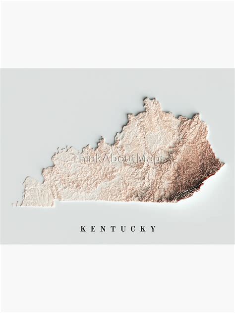 Kentucky Shaded Relief Map 3d Digitally Rendered Sticker For Sale By