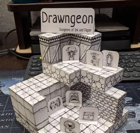 Papermau Drawngeon Dungeon Paper Model Diorama By Truedarkdes