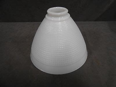 Vintage Original Torchiere Lamp Diffuser Shade Milk Glass Waffle