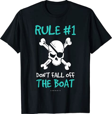 Rule 1 Dont Fall Off The Boat Funny Cruise Pirate Shirts