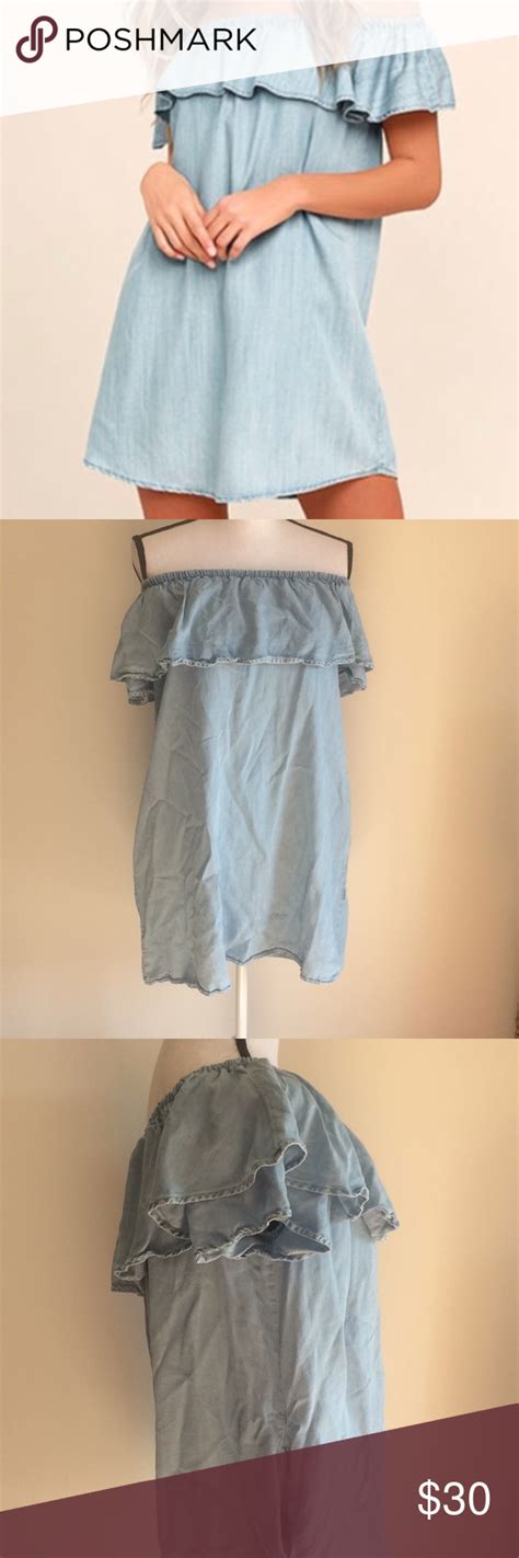 Maybe you would like to learn more about one of these? Zara Chambray off shoulder dress M | Dresses, Off shoulder ...