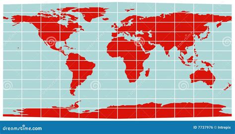 World Map Equirectangular Grid Stock Vector Illustration Of Grid