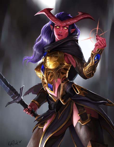 Female Tiefling Fighter Eldritch Knight Dungeons And Dragons