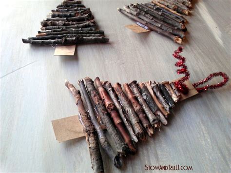 Rustic Twig And Cardboard Christmas Tree Ornaments Stowandtell