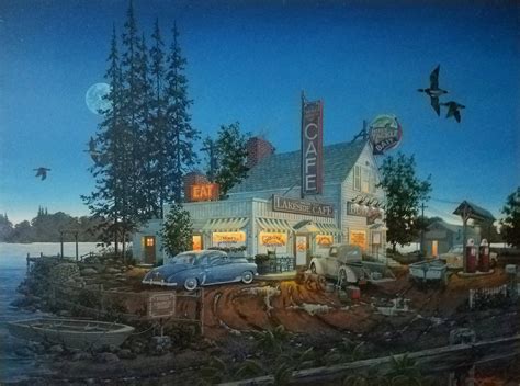 Country Cafe Artnostalgic Americana Original Oil Painting